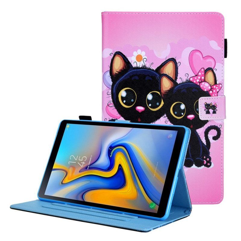 Folio-hoesje voor Samsung Galaxy Tab A8 (2021) Paar Katten