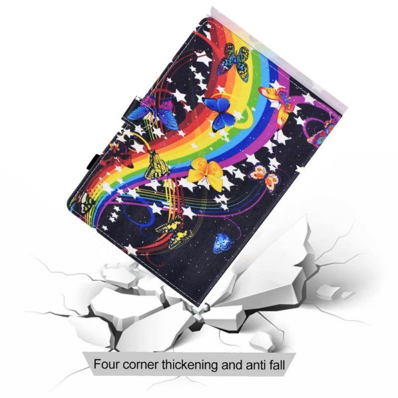 Folio-hoesje voor Samsung Galaxy Tab A8 (2021) Regenboog Vlinders