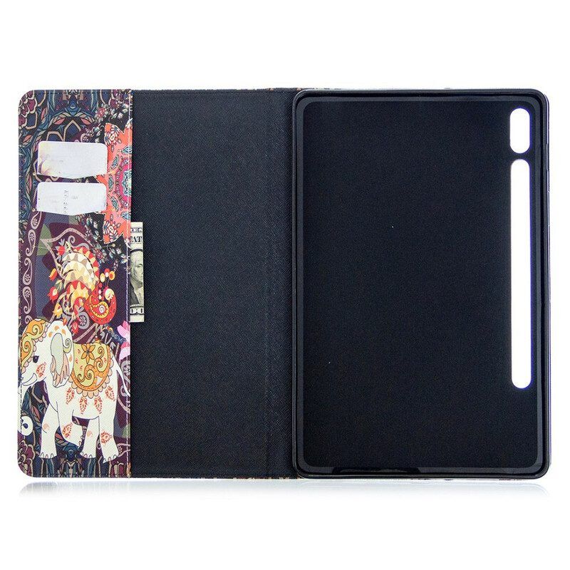 Folio-hoesje voor Samsung Galaxy Tab S8 / Tab S7 Olifant Print Patroon