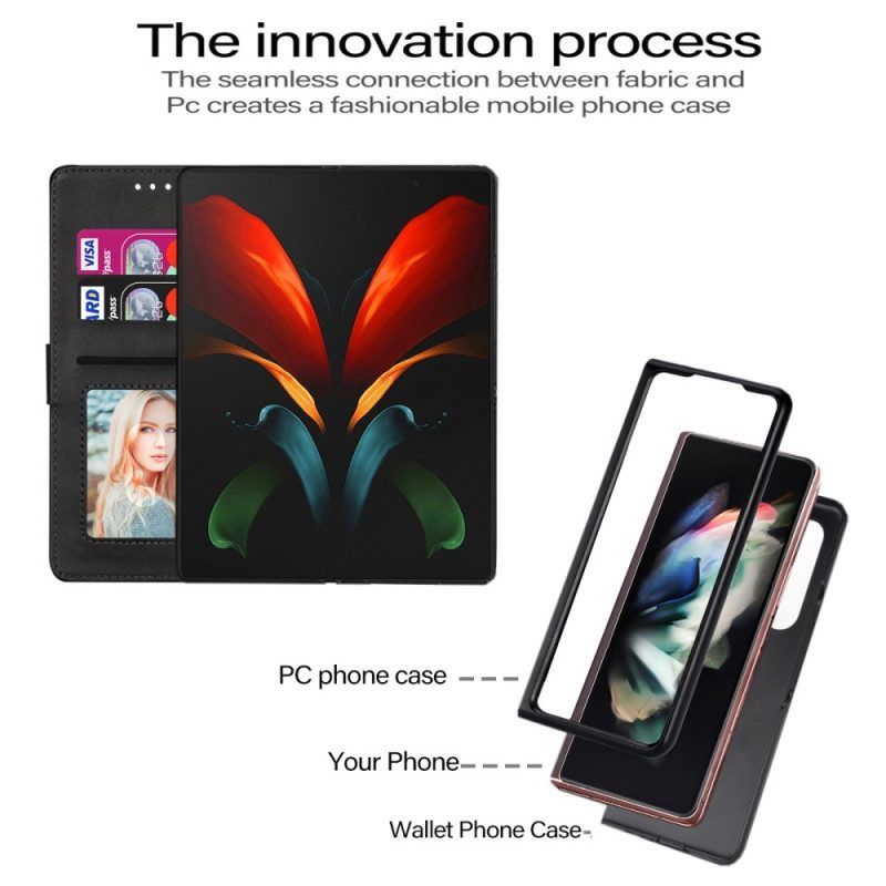 Folio-hoesje voor Samsung Galaxy Z Fold 4 Met Ketting Glamour Met Bandjes