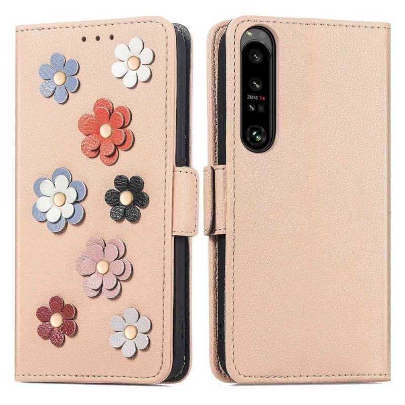 Folio-hoesje voor Sony Xperia 1 IV Decoratieve Bloemen