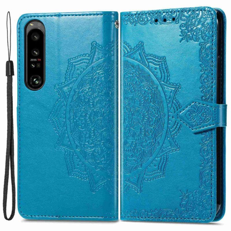 Folio-hoesje voor Sony Xperia 1 IV Mandala Zon Met Lanyard