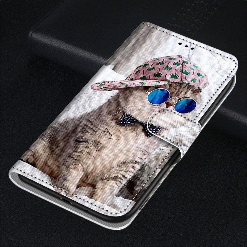 Folio-hoesje voor Sony Xperia 10 IV Met Ketting Yo Kat Met Riem