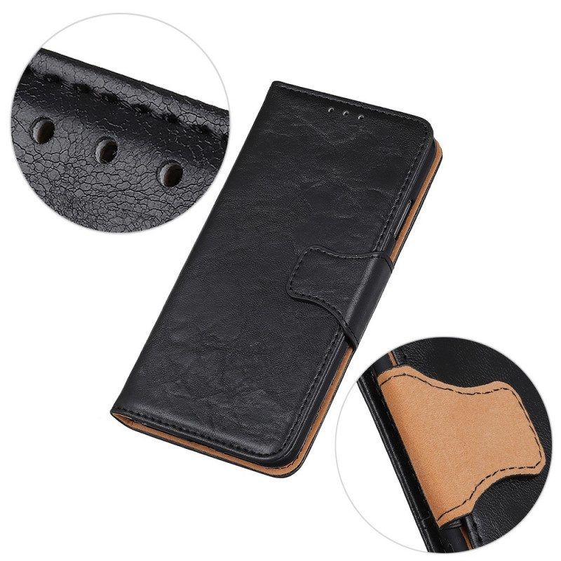 Folio-hoesje voor Sony Xperia 5 IV Gespleten Lederen Vintage Sluiting