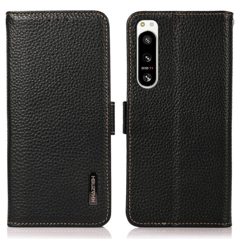 Folio-hoesje voor Sony Xperia 5 IV Lychee Leer Khazneh Rfid