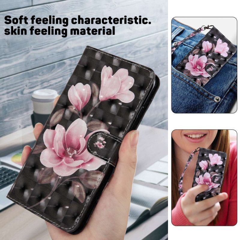 Folio-hoesje voor Sony Xperia 5 IV Met Ketting Riem Bloemen