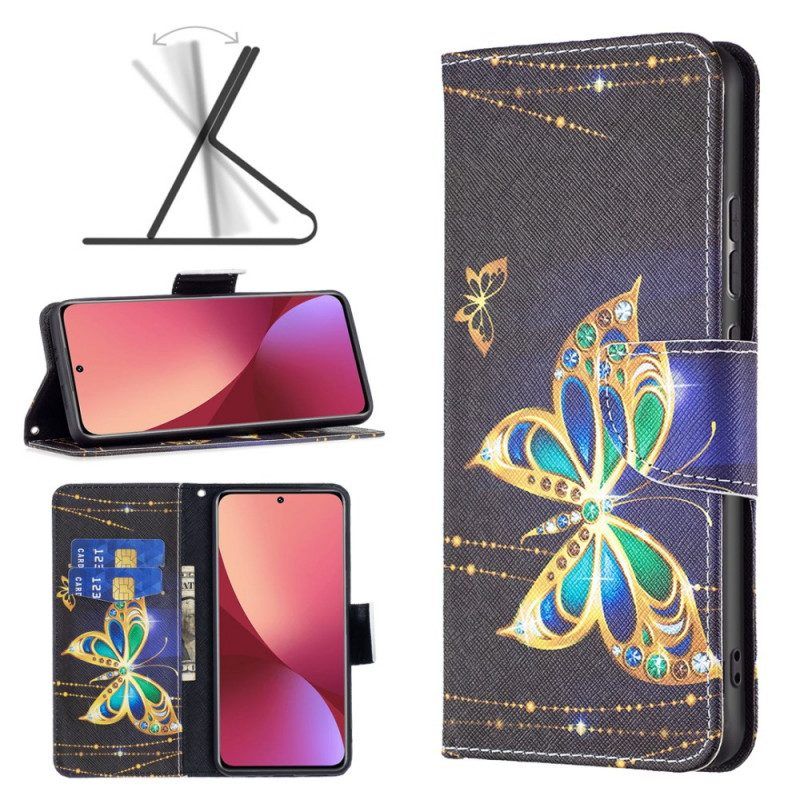 Folio-hoesje voor Xiaomi 12 / 12X Kostbare Vlinders