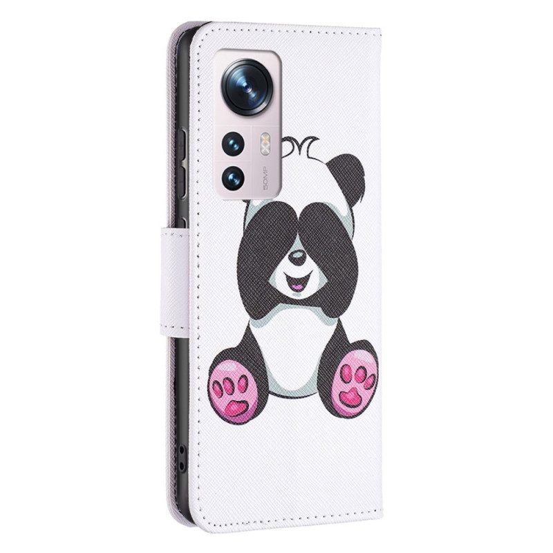 Folio-hoesje voor Xiaomi 12 / 12X Panda-plezier