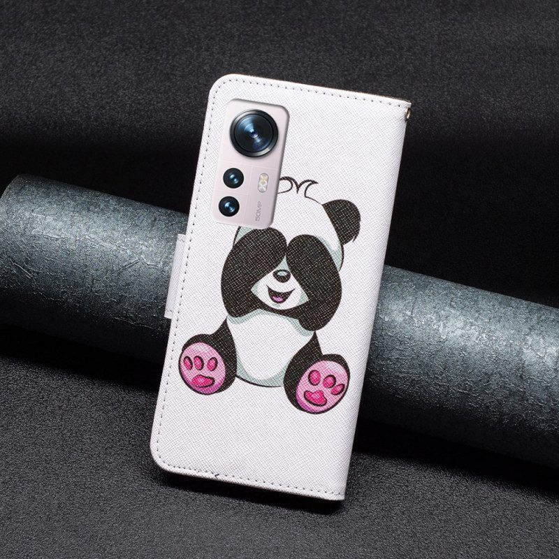 Folio-hoesje voor Xiaomi 12 / 12X Panda-plezier