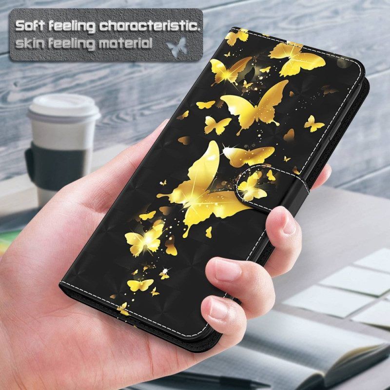Folio-hoesje voor Xiaomi 12 Lite Met Ketting String Vlinders