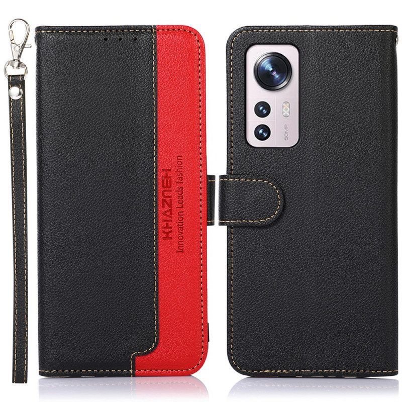 Folio-hoesje voor Xiaomi 12 Pro Lychee-stijl Rfid Khazneh