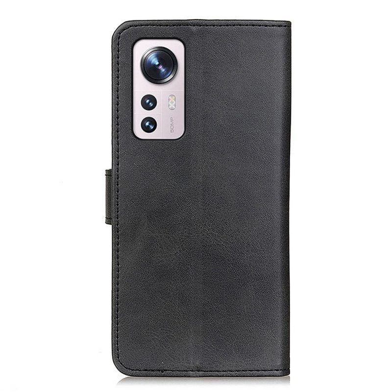 Folio-hoesje voor Xiaomi 12 Pro Retro Mat Leereffect