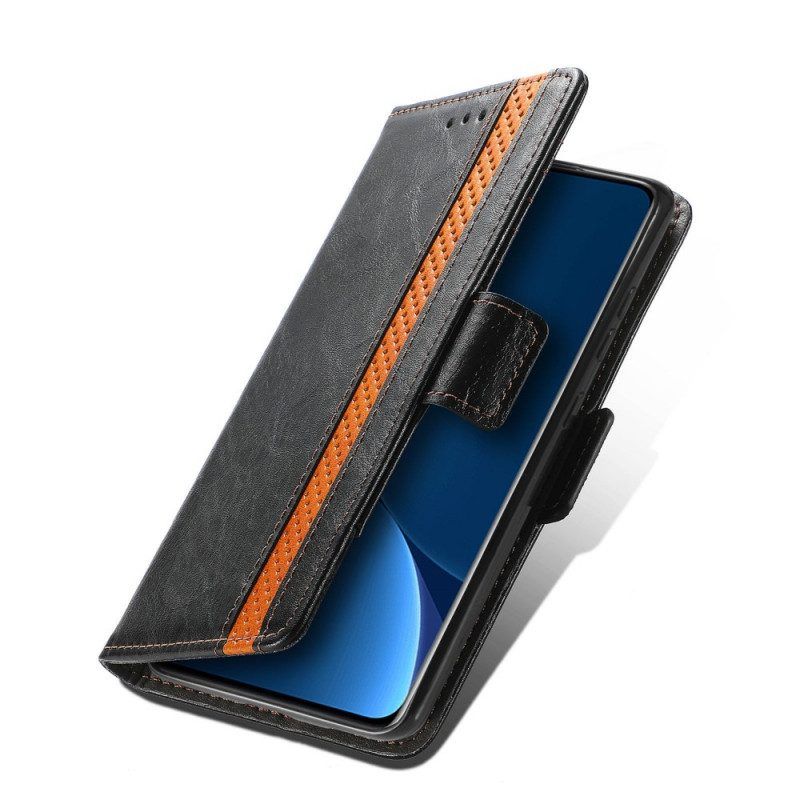 Folio-hoesje voor Xiaomi 12 Pro Tweekleurige Dubbele Sluiting