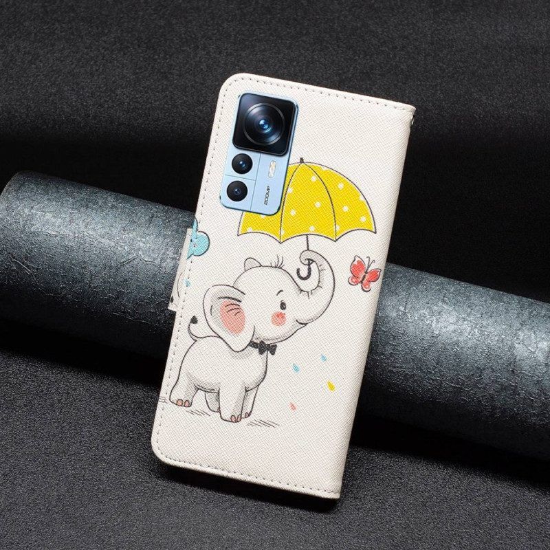 Folio-hoesje voor Xiaomi 12T / 12T Pro Baby Olifant