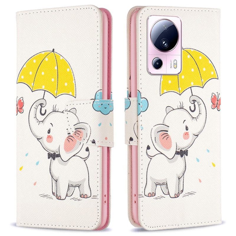 Folio-hoesje voor Xiaomi 13 Lite Baby Olifant