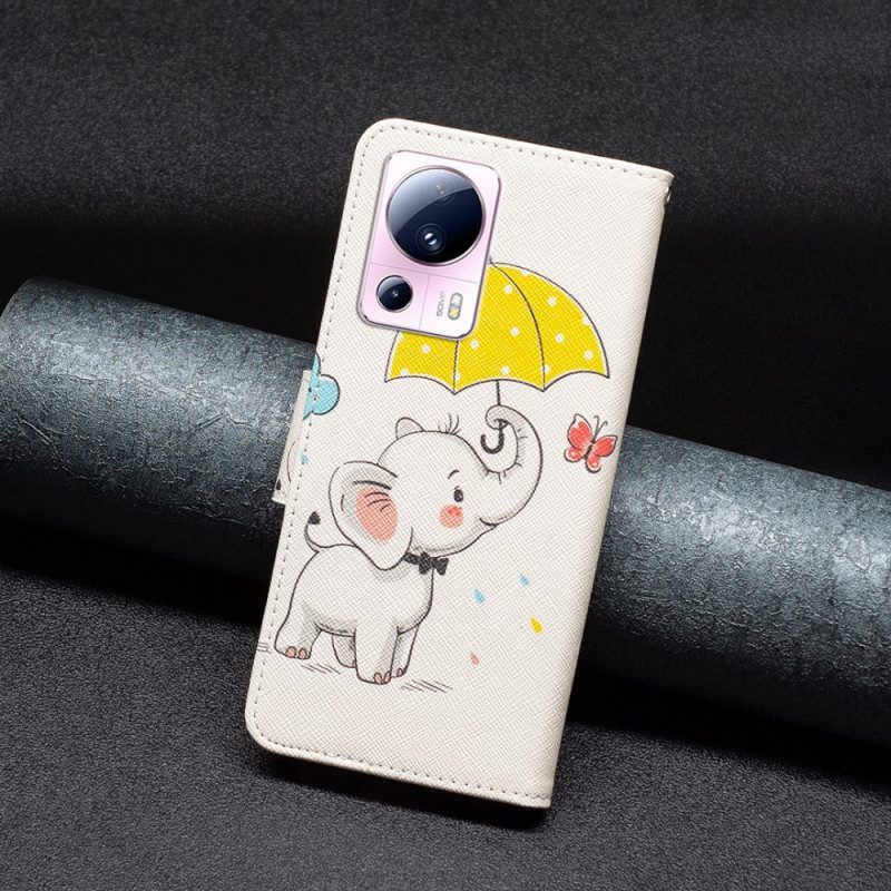 Folio-hoesje voor Xiaomi 13 Lite Baby Olifant