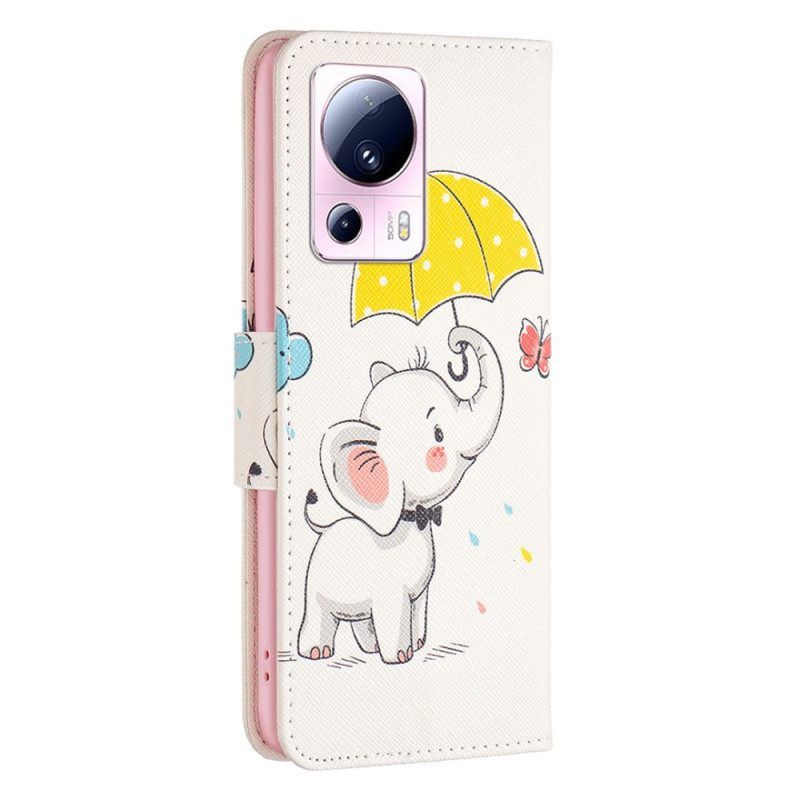 Folio-hoesje voor Xiaomi 13 Lite Baby Olifant