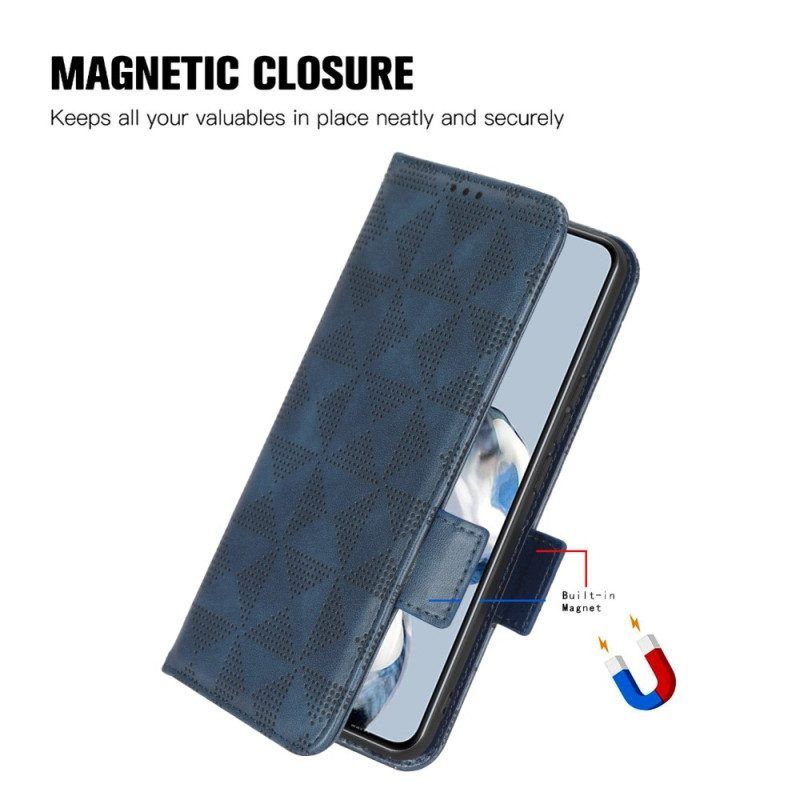 Folio-hoesje voor Xiaomi 13 Lite Driehoeken Met Lanyard