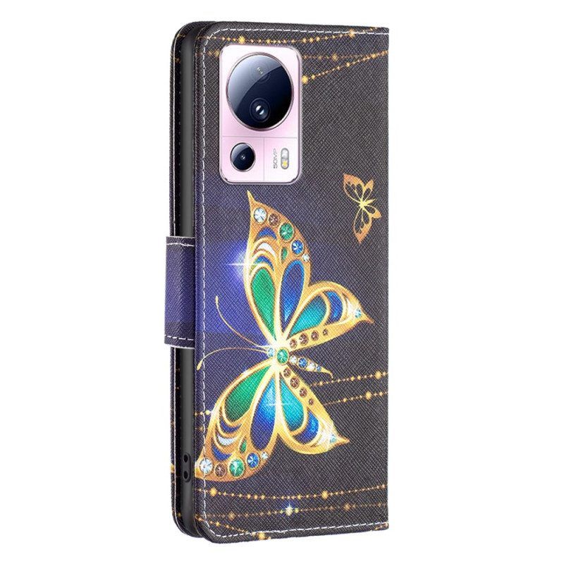 Folio-hoesje voor Xiaomi 13 Lite Gouden Vlinders