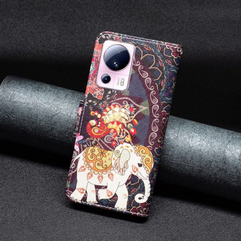 Folio-hoesje voor Xiaomi 13 Lite Stammen Olifant