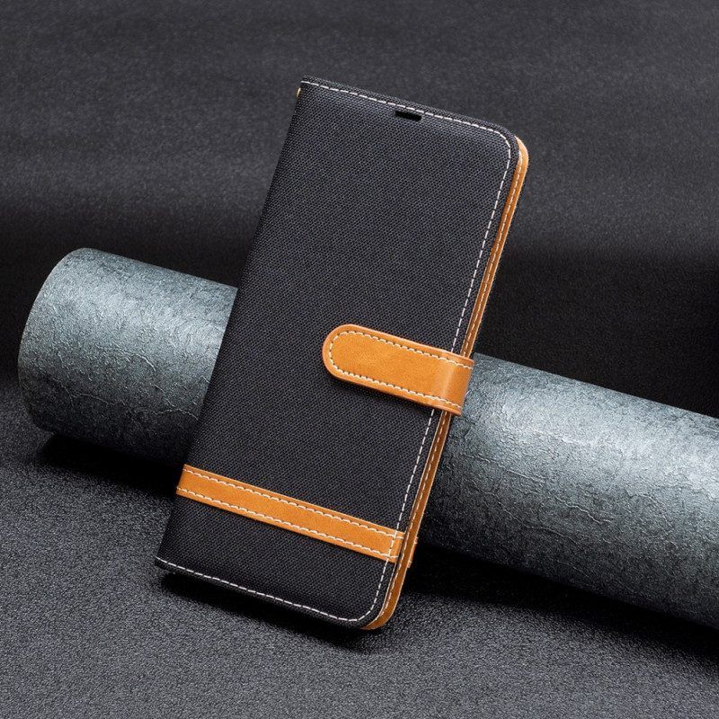 Folio-hoesje voor Xiaomi 13 Met Ketting Band Van Stof En Leereffect