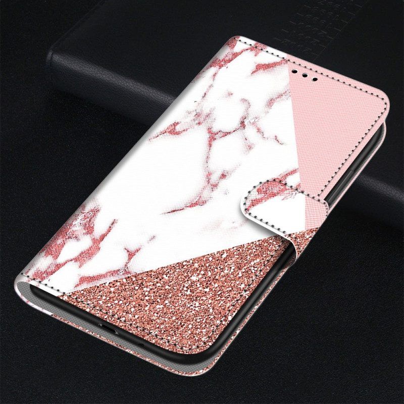 Folio-hoesje voor Xiaomi 13 Pro Marmer En Glitterdriehoek