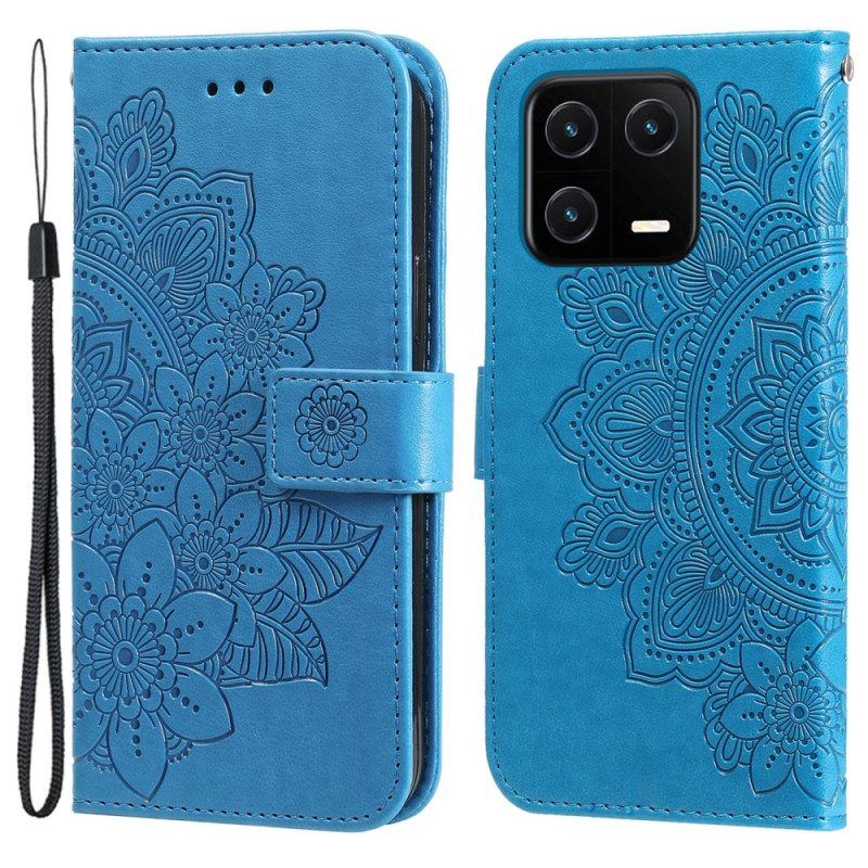 Folio-hoesje voor Xiaomi 13 Pro Met Ketting Strakke Mandala