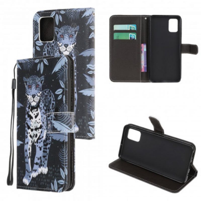 Folio-hoesje voor Xiaomi Redmi Note 10 / 10S Met Ketting Luipaard Met Bandjes