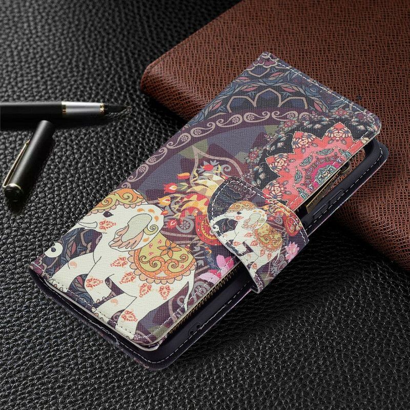 Folio-hoesje voor Xiaomi Redmi Note 10 / 10S Olifantenzak Met Ritssluiting