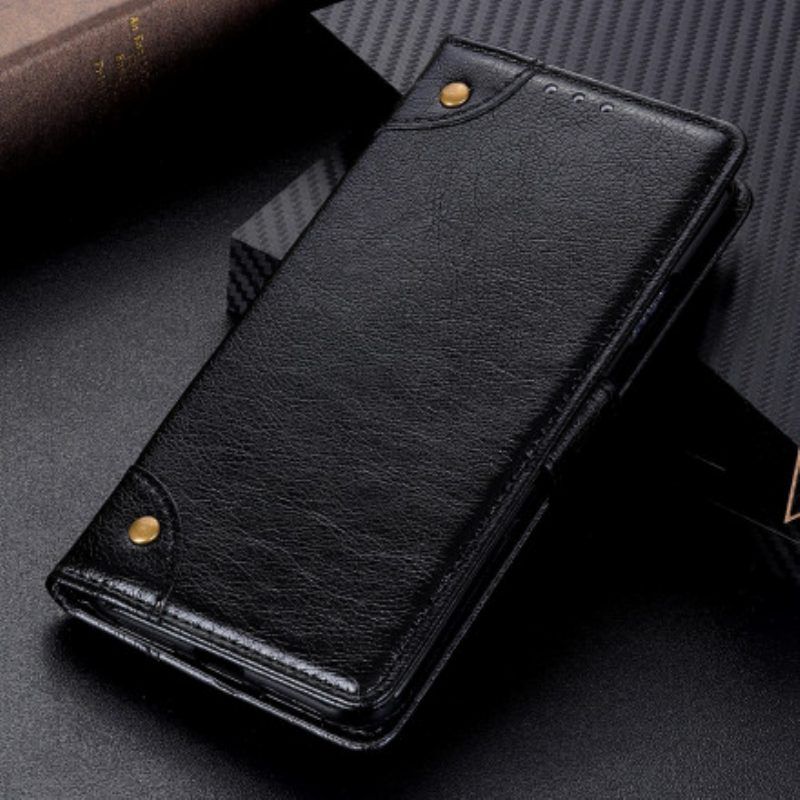 Folio-hoesje voor Xiaomi Redmi Note 10 / 10S Stijl Nappa Lederen Vintage Klinknagels