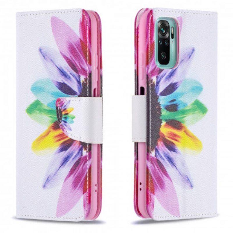 Folio-hoesje voor Xiaomi Redmi Note 10 / 10S Waterverf Bloem