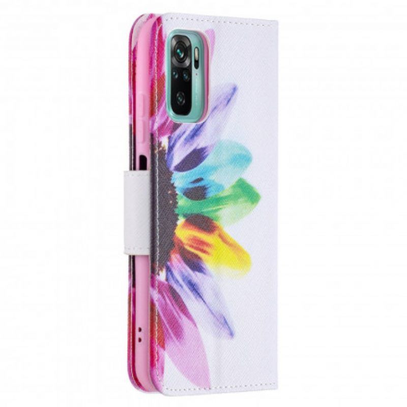 Folio-hoesje voor Xiaomi Redmi Note 10 / 10S Waterverf Bloem