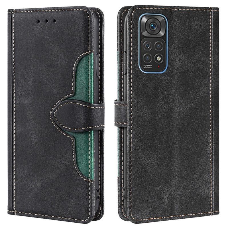 Folio-hoesje voor Xiaomi Redmi Note 11 / 11S Imitatieleer Bicolor Stijlvol