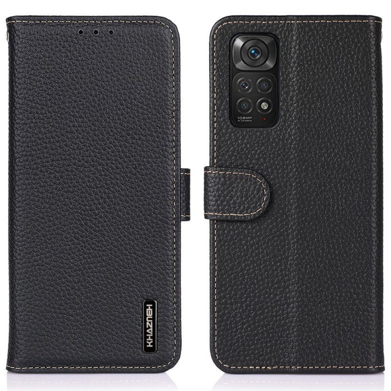 Folio-hoesje voor Xiaomi Redmi Note 11 / 11S Khazneh Lychee Leer