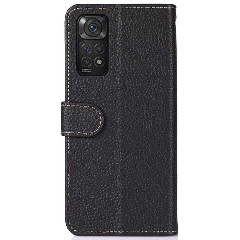 Folio-hoesje voor Xiaomi Redmi Note 11 / 11S Khazneh Lychee Leer