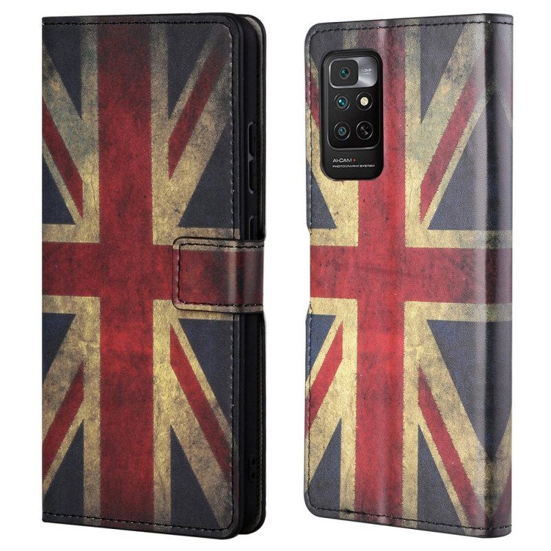 Folio-hoesje voor Xiaomi Redmi Note 11 / 11S Met Ketting Engelse Vlag Met Lanyard