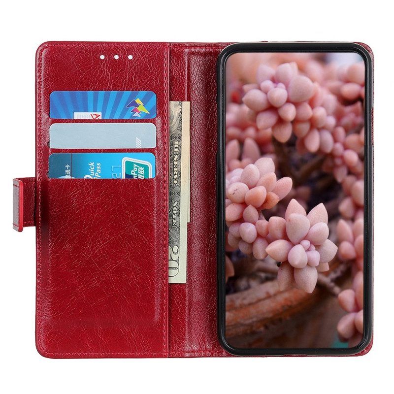 Folio-hoesje voor Xiaomi Redmi Note 11 / 11S Stijl Nappa Lederen Vintage Klinknagels