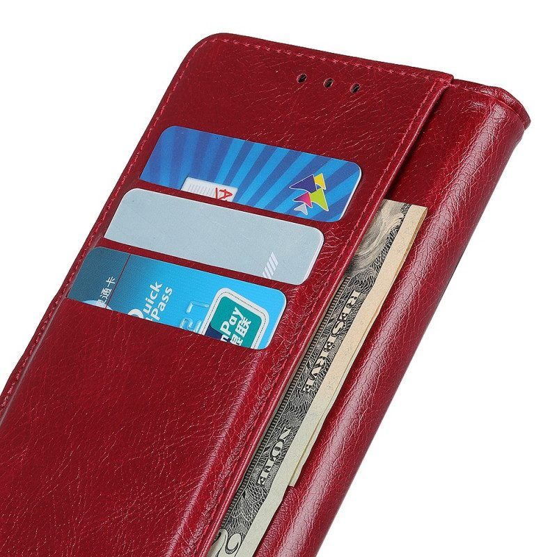 Folio-hoesje voor Xiaomi Redmi Note 11 / 11S Stijl Nappa Lederen Vintage Klinknagels