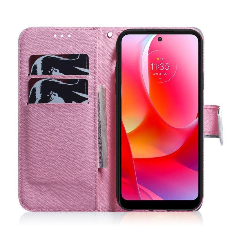 Folio-hoesje voor Xiaomi Redmi Note 11 Pro / 11 Pro 5G Bloem Stoffig Roze