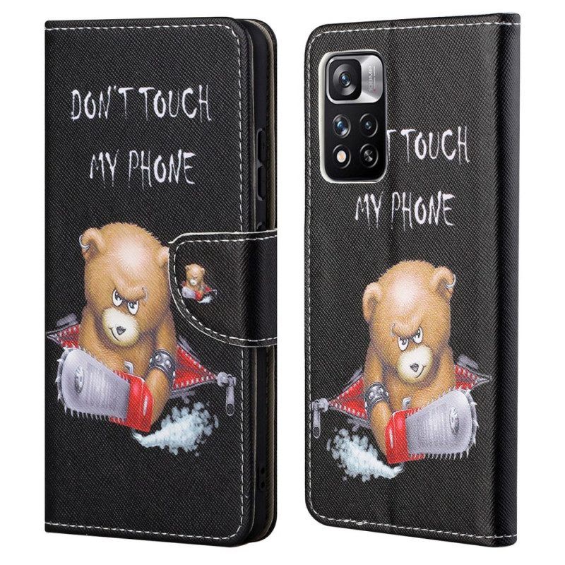 Folio-hoesje voor Xiaomi Redmi Note 11 Pro / 11 Pro 5G Gevaarlijke Beer