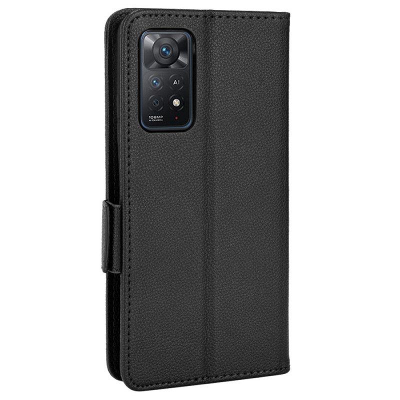 Folio-hoesje voor Xiaomi Redmi Note 11 Pro / 11 Pro 5G Lychee Kunstleer