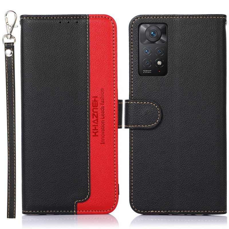 Folio-hoesje voor Xiaomi Redmi Note 11 Pro / 11 Pro 5G Lychee-stijl Rfid Khazneh