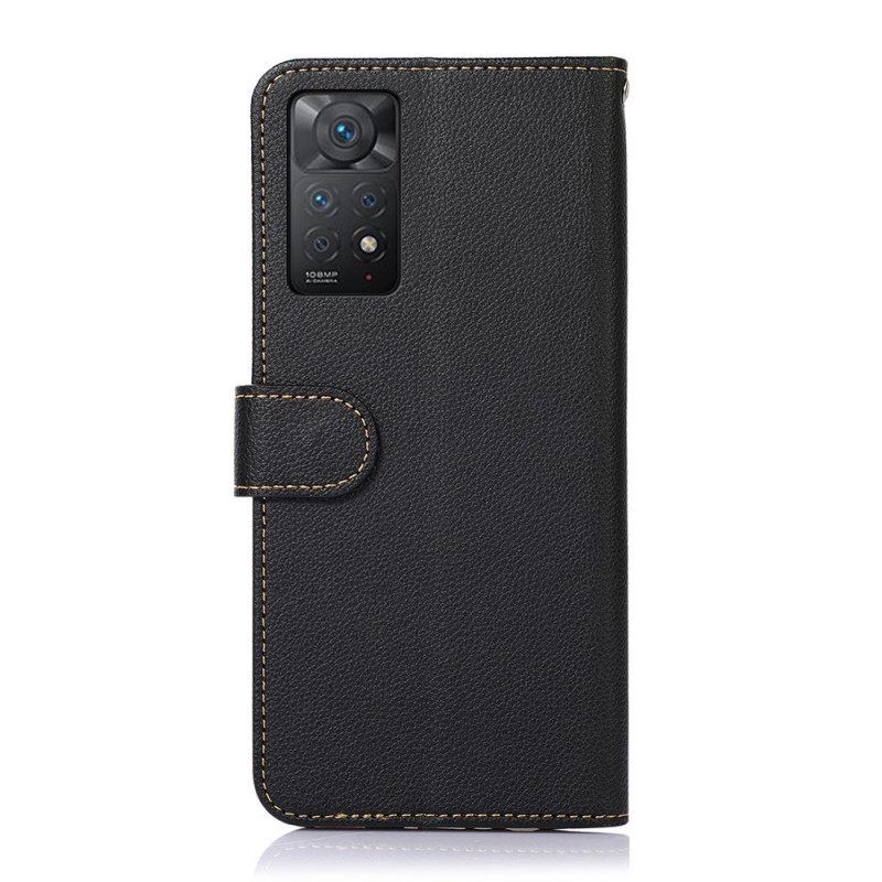 Folio-hoesje voor Xiaomi Redmi Note 11 Pro / 11 Pro 5G Lychee-stijl Rfid Khazneh