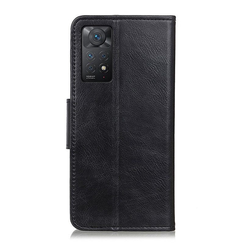 Folio-hoesje voor Xiaomi Redmi Note 11 Pro / 11 Pro 5G Omkeerbare Sluiting Met Leereffect