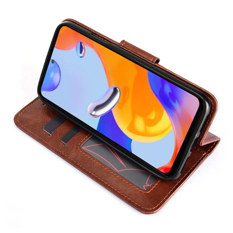 Folio-hoesje voor Xiaomi Redmi Note 11 Pro / 11 Pro 5G Retro Kunstleer