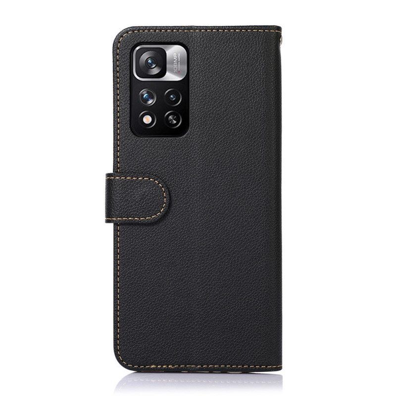 Folio-hoesje voor Xiaomi Redmi Note 11 Pro Plus 5G Lychee-stijl Rfid Khazneh