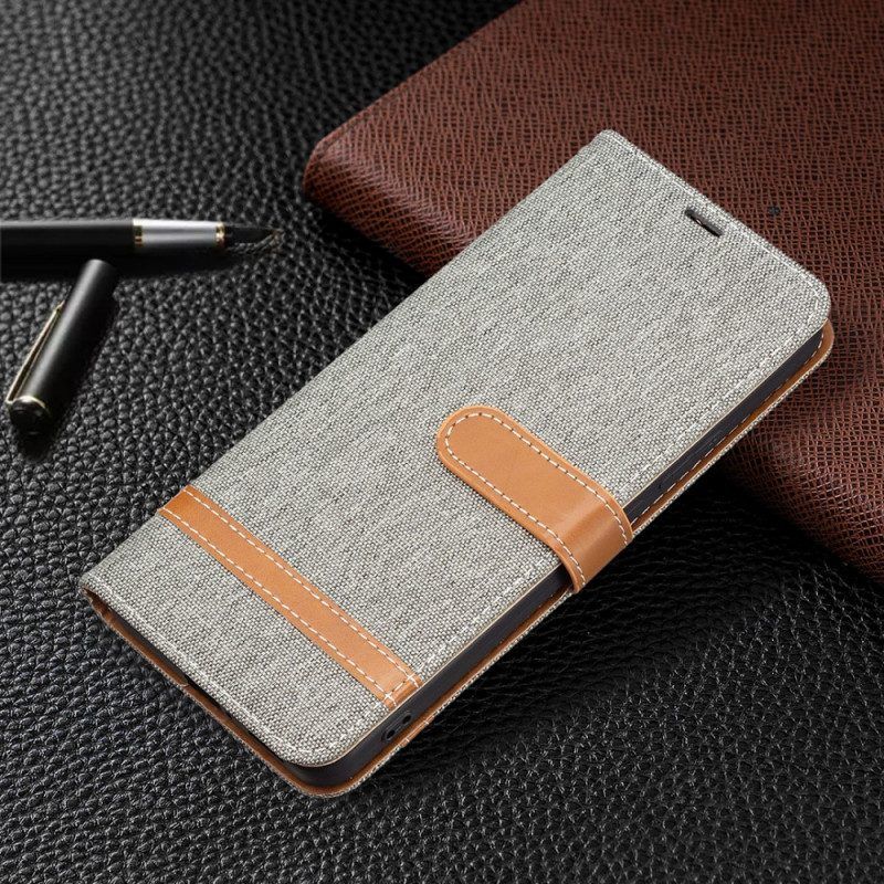 Folio-hoesje voor Xiaomi Redmi Note 11 Pro Plus 5G Met Ketting Band Van Stof En Leereffect