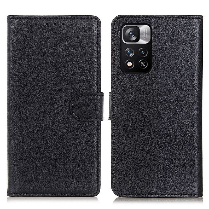 Folio-hoesje voor Xiaomi Redmi Note 11 Pro Plus 5G Traditioneel Litchi-leer