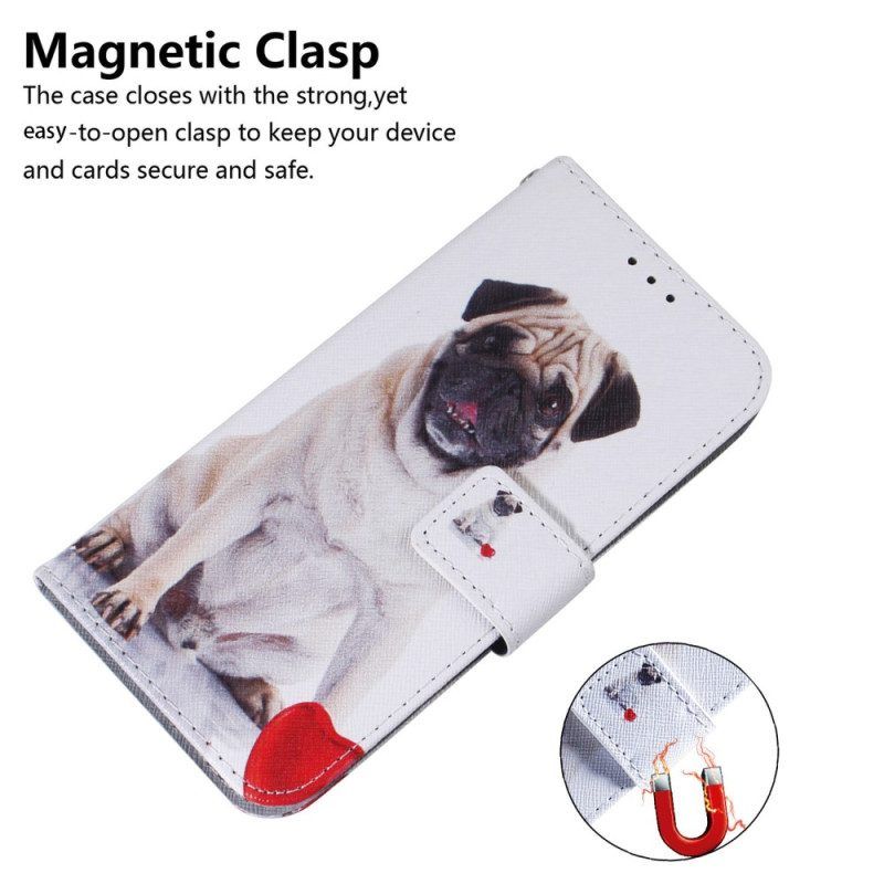 Folio-hoesje voor Xiaomi Redmi Note 12 4G Mops Hond