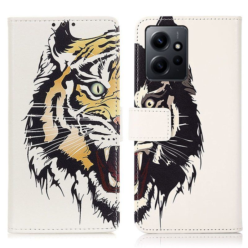 Folio-hoesje voor Xiaomi Redmi Note 12 4G Woeste Tijger